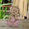 Zen Light Statue, Resin, Pink & Brown, H 12,5