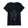 Womens GEOMETRIC BEE DESIGN Beekeeper Meme V-Neck T-Shirt