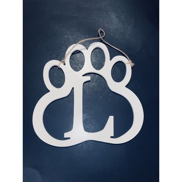 Paw Print Sign Wooden Plaque Dog Lover Pets Personalize  L Wall Hanging Art