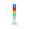 Led Signal Tower Stack Lights, Industrial Warning Lights Column Signal Tower Andon Lights with Rotatable Base Continuous/Flashing Light Switchable, (Four Layer,12V with Buzzer)