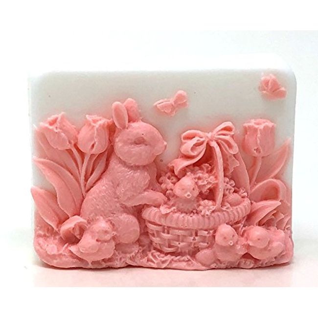 H&B Oils Center Co. Easter Bunny Basket Glycerin Soap Bar Easter Gift Favors Rabbit Soap Fresh Handmade All Natural Pure