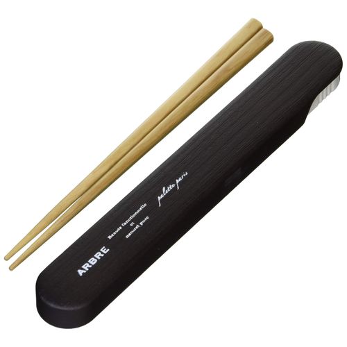 Masaha ARBRE 271230 Wood Grain Chopsticks Case Set, Brown, 1.1 x 7.7 x 0.5 inches (2.8 x 19.7 x 1.4 cm)