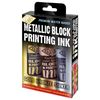 Essdee Metallic Block Printing Ink 3 Pack (Metallic Gold, Silver, Bronze)