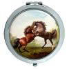 Fighting Stallions by George Stubbs Compact Mirror
