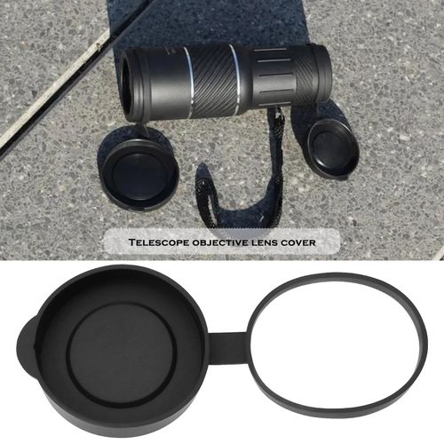 LT Easiyl 2pcs Rubber Objective Lens Caps Objective Lens Protective Cover Compatible with 8x42 10x42 12x42 Binoculars Monoculars, Black