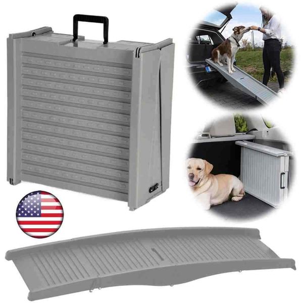 Folding Dog Ramp 59x15.8 Inch Dog SUV & Truck Ramp Long Dog Ramps (Grey)