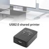 YINETTECH USB 2.0 Shared Printer USB 2.0 Peripheral Switching Adapter Box 2 Devices Share 1 Printer Scanner USB Device Hub Shared Switch