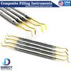 4Pcs Dental Composite Filling Instrument Spatula & Plugger Titanium Gold Tips CE