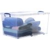 Superio Deep Clear Plastic Stackable Wheeled Storage Bin with Lid, 85 Qt, 2 pack