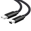 Akkerds Type-C to Mini USB Data Cable, Various Mini USB Devices, Laptop Transfer Camera Hard Disk Box Connection Data Cable, Supports MP3/4/5 Charging, 0.5M (Black)