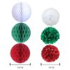 Kungfu Mall 18PCS Christmas Decoration Honeycomb Balls Pompoms Flower Balls Tissue Paper Pom Poms for Christmas Party Supplies Xmas Hanging Accessory