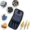 3Pcs Drill Bit Set Titanium Nitride Coated Steel Step Quick Change 1/4 Shank HSS