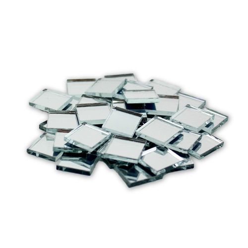 0.5 inch Small Mini Square Craft Mirrors 25 Pieces Mirror Mosaic Tiles