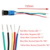 ESUPPORT 12V Car Vehicle Red LED Light Headlight Push Button Metal Toggle Switch Socket Plug Wire Latching 19mm Balck Shell