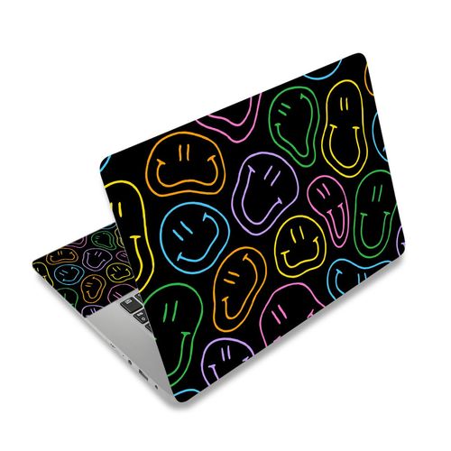 NXZGO 12.1-15.6 Inch Laptop Skin Decal, Universal Reusable Vinyl Laptop Cover Sticker, Waterproof Art Decal Protector with Cute Smile Face