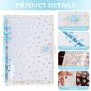 Bncxdc A5 Ring Binder, A5 Binder, 2 Pack, Clear Waterproof PVC, 6-Ring Soft Notebook Loose Leaf Binding Covers, Refillable, Round Ring, with Snap Button Closure,23.5x17cm(Daisy)