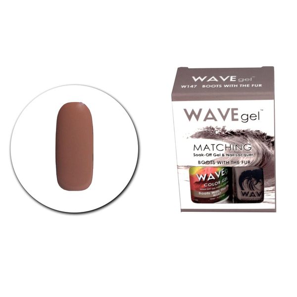 WAVEGEL Soak-0ff Gel & Nail Lacquer Matching Duo Set - Boots With The Fur - W147-147 I 0.5 Oz