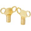 Merriway BH02832 (2 Pcs) Easigrip Clock Type Radiator Key Solid Brass - Pack of 2 Pieces