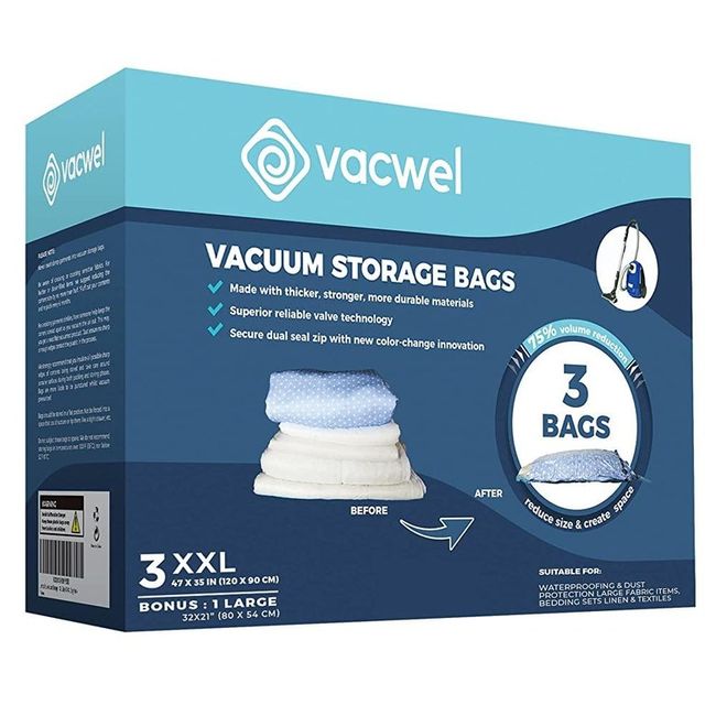 12 Large Vacuum Storage Strong Plastic Bags Jumbo Compression bags 50cm x  70 cm