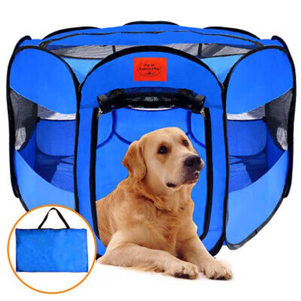 Pop Up PET PLAYPEN portable DOG doggy kennel CAT kitty tent shade exercise pen