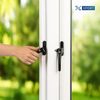 XFORT Locking Cockspur Window Handle Installation Kit in Black, Right Hand UPVC Window Handle Replacement, Lockable Window Lever