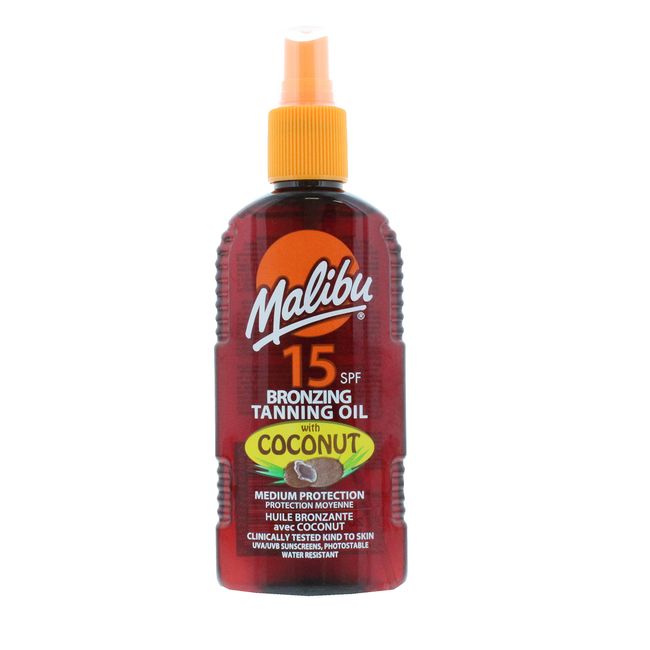 Malibu LSF 15 bronzlaştırıcı Tanning Hindistan cevizi yağı, 200 ml