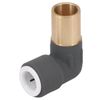 Radiator Valve Reducer Elbow Compression 15mm x 10mm Push Fit Anthracite