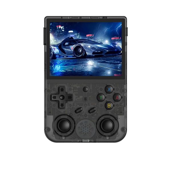 RG353VS Handheld Game Console 3.5-Inches Display Linux System, RK3566 Chip Built-in 16G + 64G TF Card and 4000+ Games(Black)