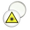 Laser Radiation - 77mm Round Compact Mirror