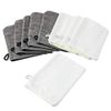 PHOGARY 10 Pack Microfiber Body Wash Mitts, Soft Face Mitten, Bath Spa Cloth, Reusable Makeup Remover Mitt Gloves, European Style Wash Cloth,6×8inch, White and Grey