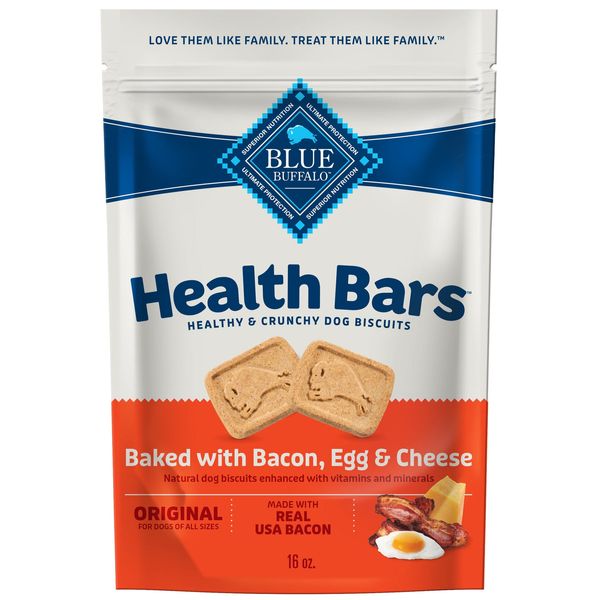 Blue Buffalo Health Bars Crunchy Dog Biscuits, Bacon, Egg & Cheese, 16-oz. Bag