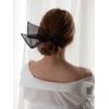 Stylish Black Hair Elastics, Cute, Rabbit Ears, Scrunchy, Organic, Hair Accessory, Cute, Women's, Korean (Black)