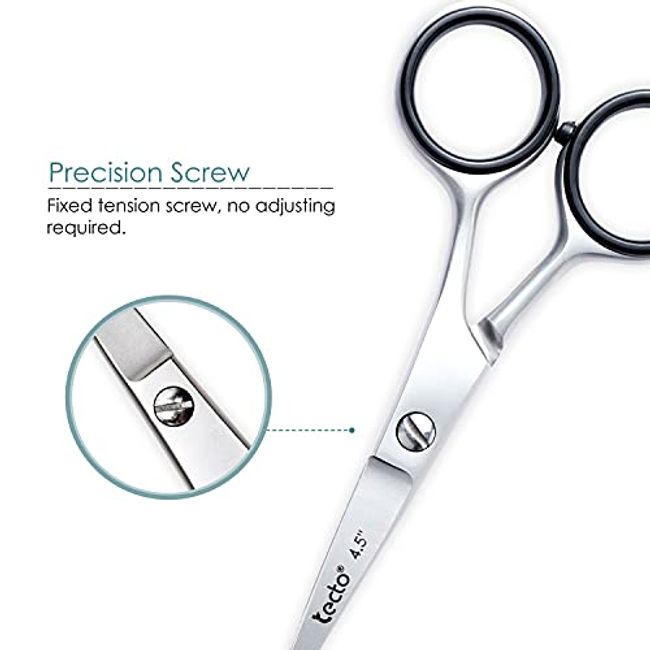 4.5 Inch Small Hair Cutting Shears - Safety Facial Trimming/Clipping  Scissors for Eyebrows,Eyelashes,Nose hair,Ear hair,Moustache and Beard
