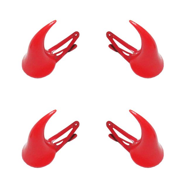 GSHLLO 4 PCS Red Demon Devil Horns Hair Clip Hairpins Barrette Halloween Headwear for Party Decoration