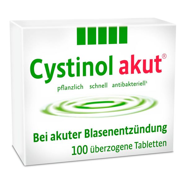 Cystinol akut 100 Dragees bei akuter unkomplizierter Blasenentzündung & Harnwegsinfektion - pflanzliches Arzneimittel - schnell & antibakteriell