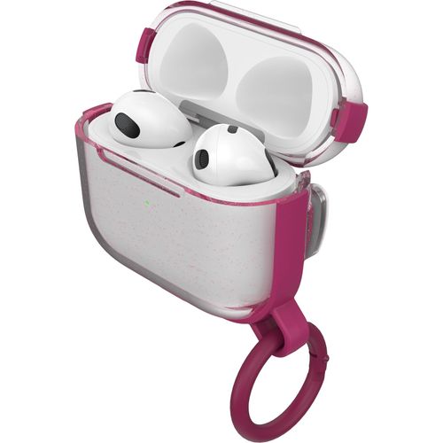 OtterBox - AirPods Pro Case, 1st Generation - Clear Protective Case with Carabiners, Wireless Charging Compatible (Sparkleberry)