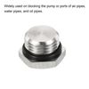 PATIKIL M16x1.5 Male Plug, 1 Pack Waterproof Dustproof 304 Stainless Steel Thread Hex Head Socket Solid Pipe Fitting with Sealing Rubber Ring