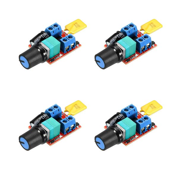 COVVY 4pcs Motor Speed Controller 3V 6V 12V 24V 35V Mini DC Motor PWM Speed Controller Switch Adjustable Speed Controller Regulation Switch 5A