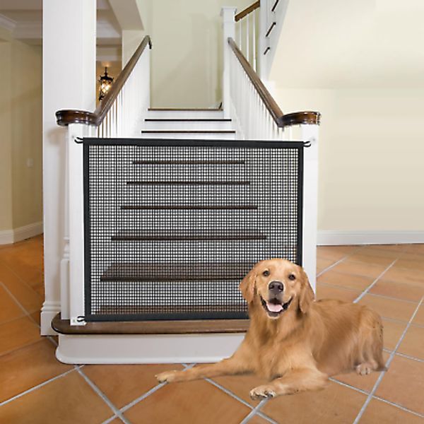 Dog Gate for Stairs Pet Gates for the House: Dog Gate Indoor Dogs Screen Mesh Ga