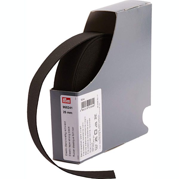 Prym Elastic Band Strong 25 mm Black, 72% Polyester, 28% ED