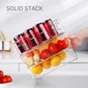 Stackable Refrigerator Organizer Bins, 6 Pack Clear Kitchen Organizer Contain...