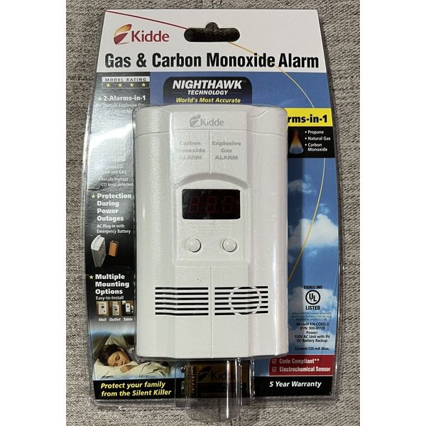 Kiddie Gas And Carbon Monoxide Alarm Nighthawk Technology 2-Alarms-In-1