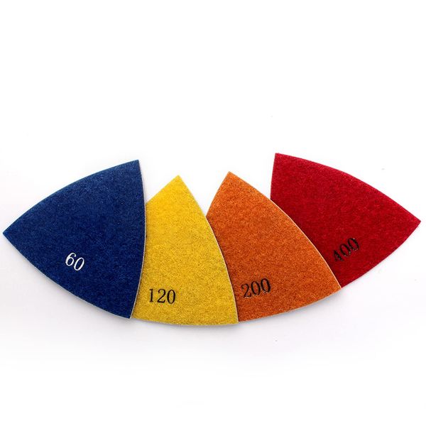 HOMESOM 80mm Triangular Diamond Polishing Pads Electroplated Sanding Pad for Multi Tool 4pcs