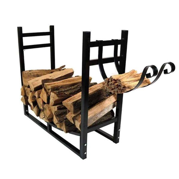 30"Indoor/Outdoor Firewood Log Rack w/Kindling Holder