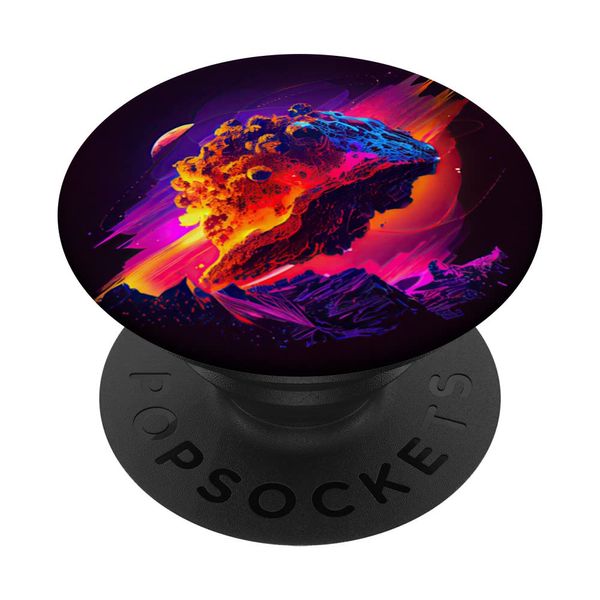 Asteroid Graphic Vivid Colors Space Rock PopSockets Swappable PopGrip