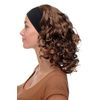 WIG ME UP - BRO-704-6T27 Lady Quality Wig fixed black head band shoulder length very voluminous curled brown blond highlighs streaked