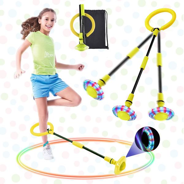 Swing Wheel mit Lichtrad,Kinder Blinkender Springring,Hüpfspiele für Kinder,Blinkender Sprungball,Blinkt Schaukelball Sportspielzeug,Springball für den Knöchel,Hüpfspie Fettverbrennungsspiel Kinder