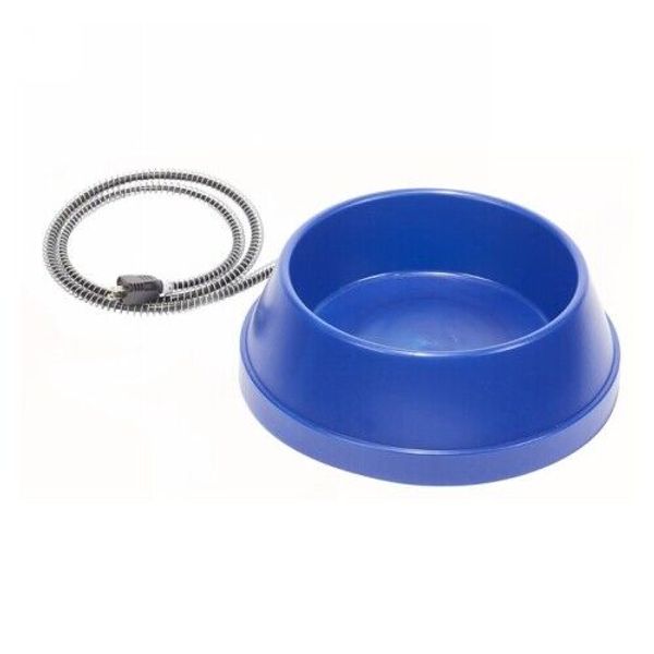 Heated Plastic Pet Bowl Blue  5 Quart By Api Allied Precision Industries Inc.