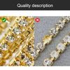 Nail Parts Chain Rhinestone 25cm Chain Pearl Sparkling Cuttable Gold Silver Accessory Parts Nail Salon Nail Supplies Gel Nail Decoration Set of 6