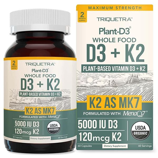 Triquetra Health Vitamin D3 K2 5000 iu 120mcg 60 MenaQ7